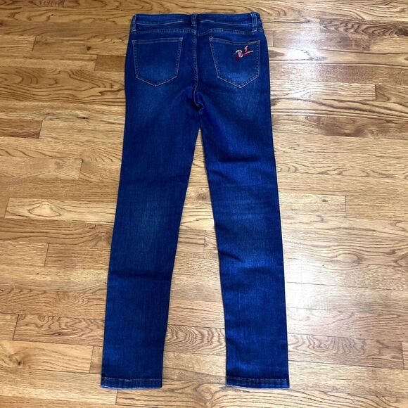 Matilda Jane Jeans Womens Size 8‎ Mid Rise Skinny Hummingbird Embroidered Pocket - Picture 1 of 5